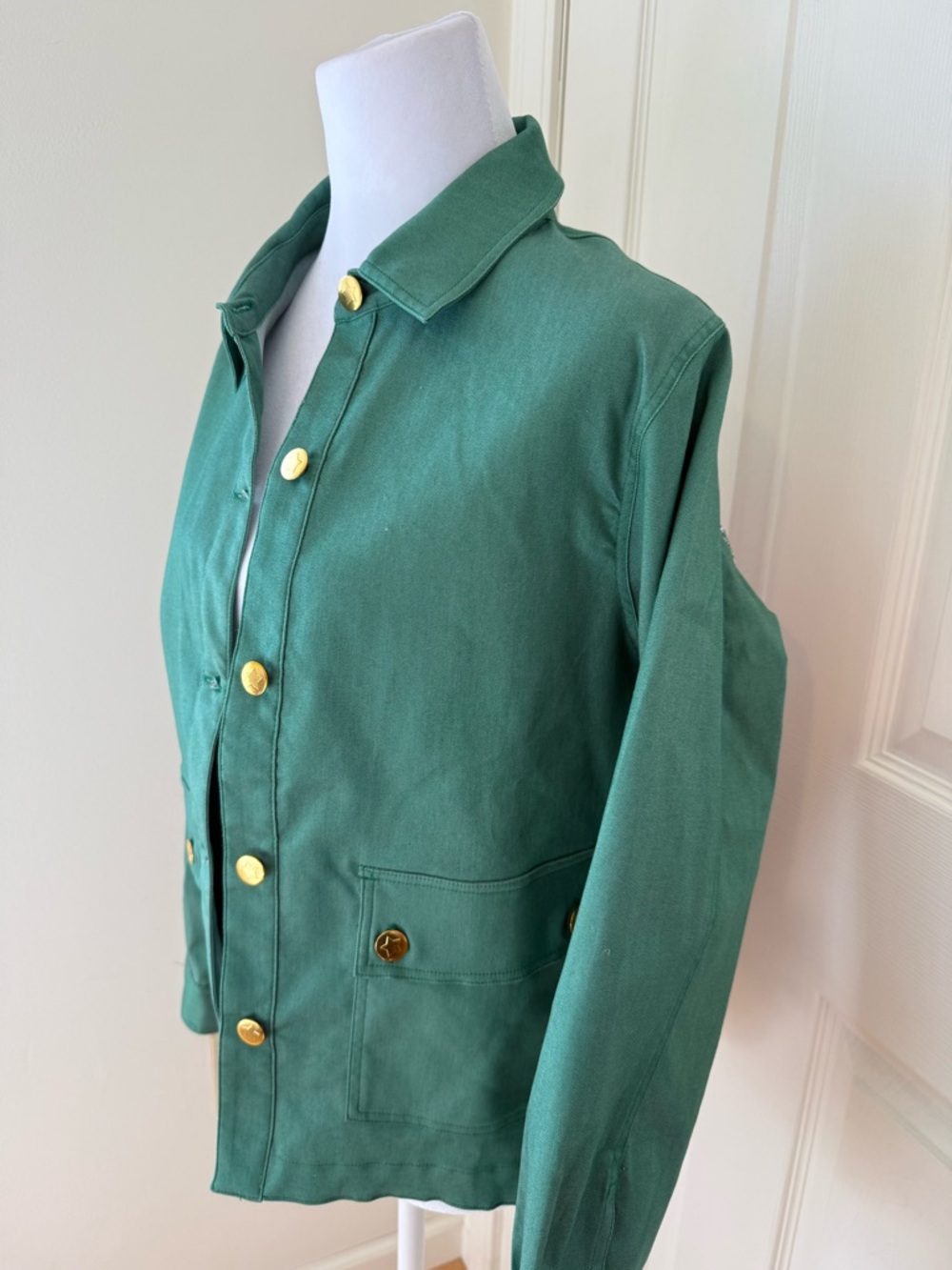 Vilagallo Embroidered Sequin Jacket Women’s 40 Green Floral Back Statement Spain - Picture 2 of 15